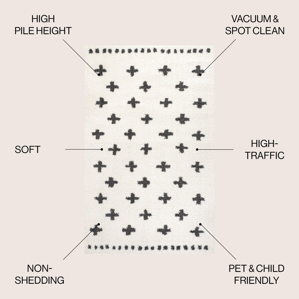 Cristo Berber Geometric Shag Area Rug - Tuesday Morning - Area Rugs