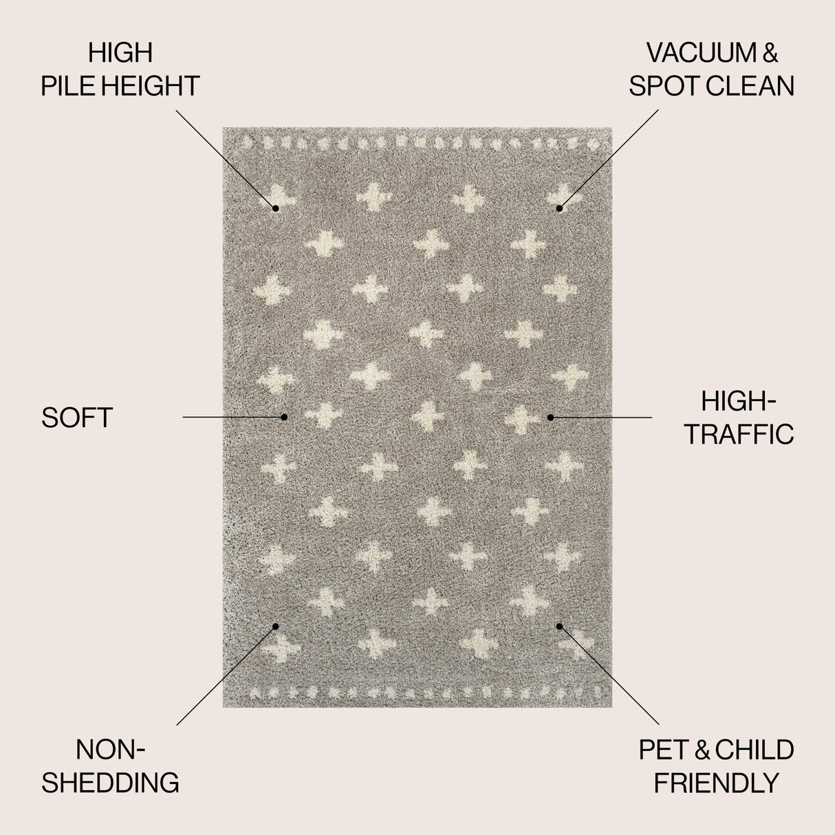 Cristo Berber Geometric Shag Area Rug - Tuesday Morning - Area Rugs
