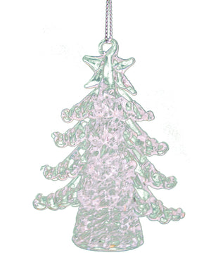 Spunglass Ornament - Clear Christmas Tree