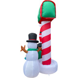 6-Ft. Pre-Lit Inflatable Welcome Mailbox with Santa, Snowman, and Penguin Outdoor Christmas Decoration