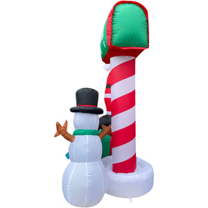 6-Ft. Pre-Lit Inflatable Welcome Mailbox with Santa, Snowman, and Penguin Outdoor Christmas Decoration