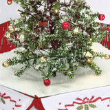 29-In. Musical Snowy Indoor Holiday Decor, Green Christmas Tree with Red Umbrella Base
