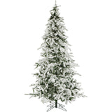 7.5-Ft. White Pine Snowy Artificial Christmas Tree with Clear LED String Lighting