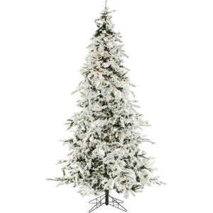 7.5-Ft. White Pine Snowy Artificial Christmas Tree with Dual Multicolor & Warm White LED Lights and Holiday Soundtrack