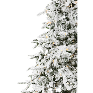 7.5-Ft. White Pine Snowy Artificial Christmas Tree with Clear Smart String Lighting