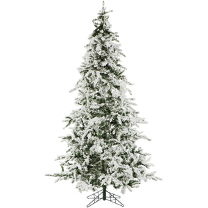 7.5-Ft. White Pine Snowy Artificial Christmas Tree with Clear Smart String Lighting