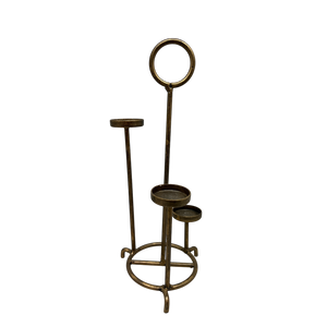 3 Level Glass Gold Candle Holder