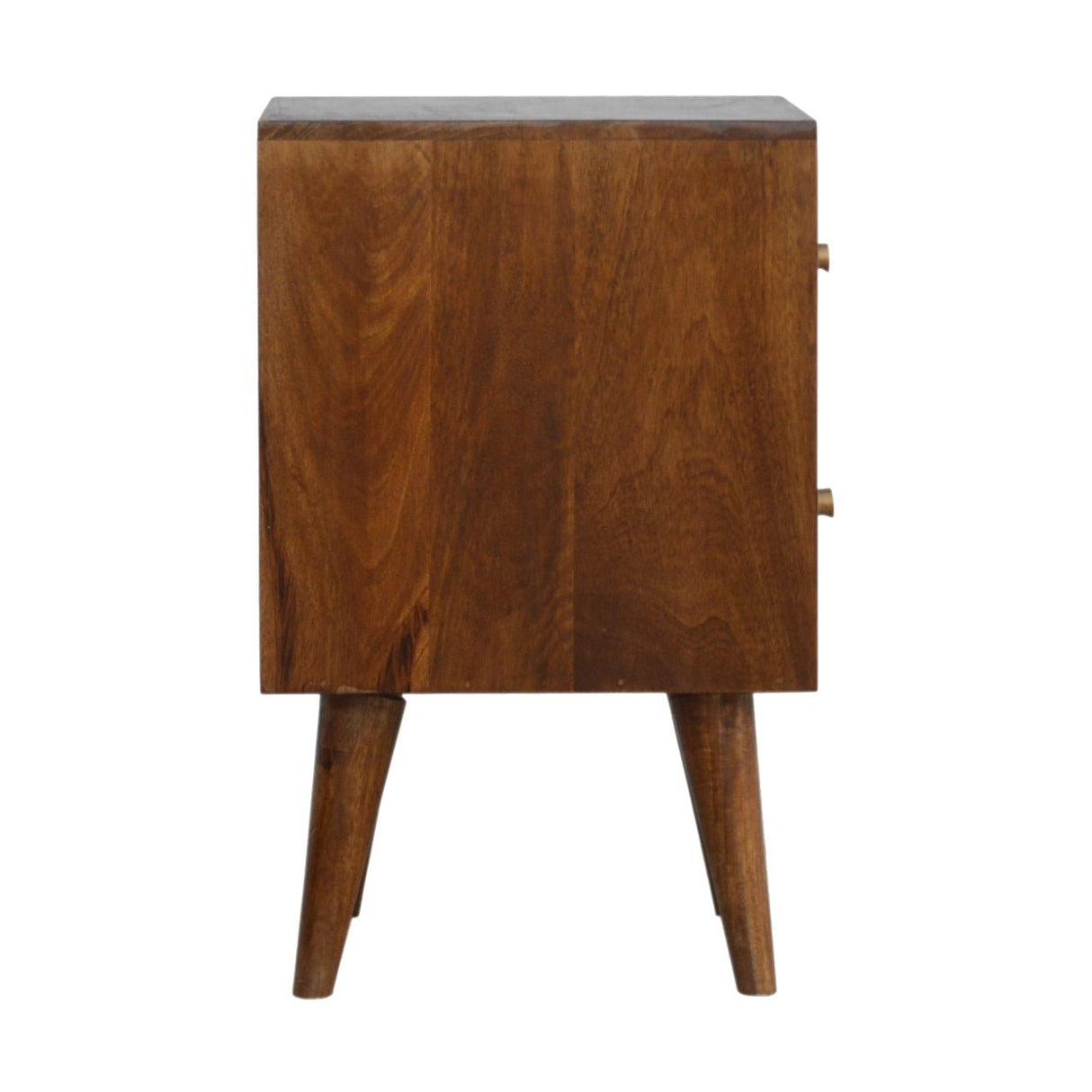 Cube Carved Bedside with 2 Drawers - Nightstands