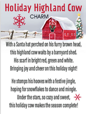 Holiday Highland Cow Charm