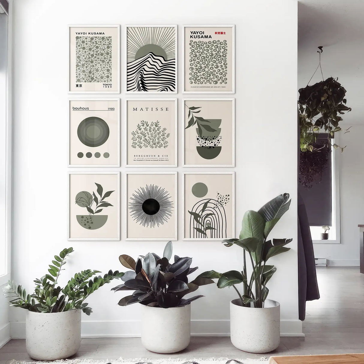 MCM Boho Abstract Wall Art Set of 9. Bauhaus, Matisse Prints