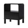 Curved - Top Solid Wood Nightstand with Drawer - Nightstands