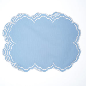AQUELLE BABY BLUE RECTANGLE FABRIC PLACEMAT (Set Of 4)