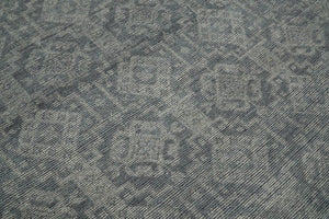 Custom Made Antique Finish Hand knotted Silver and Charcoal Wool Area Rug, Kids, Living Room and Bedroom Rug