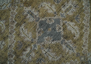 Custom Made Antique Style Hand Knotted Olive, Silver and Charcoal Traditional Wool Area Rug