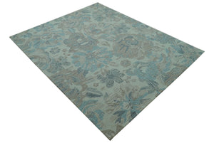 Custom Made Beige And Brown Traditional Floral Pattern Hand Tufted Wool Area Rug