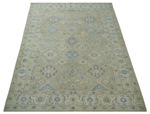 Custom Made Beige and Ivory Hand knotted Traditional Oushak wool Area Rug