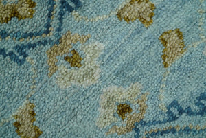 Custom Made Blue And Olive Traditional Oriental Design Hand knotted Wool Area Rug