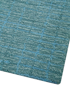 Custom Made Blue Modern Style Hand Tufted Wool Rug