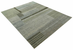 Custom Made Brown and Beige Contemporary Design Hand knotted Wool Area Rug