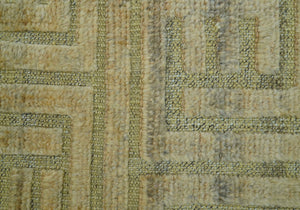 Custom Made Contemporary Design Gray And Wheat Hand knotted wool Area Rug