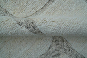 Custom Made Contemporary Gray Hand Knotted Wool Area Rug
