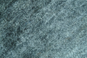 Custom Made Contemporary Solid Plush Steel Blue Hand Knotted Wool Rug
