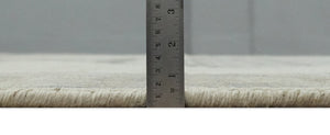 Custom Made Earthy Hand Knotted Ivory, Charcoal and Beige Wool Area Rug