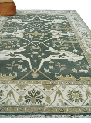 Custom Made Emerald Green Fine Hand knotted Wool Traditional Oushak Area Rug