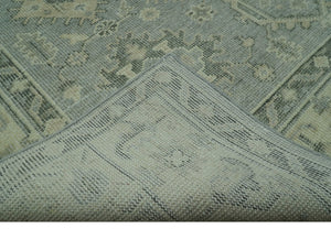 Custom Made Gray And Ivory Traditional Turkish Design Hand knotted Wool Area Rug