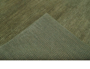Custom Made Hand Knotted Blue and Brown Stripes Design Contemporary Area Rug