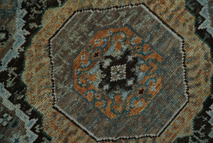 Custom Made Hand Knotted Brown, Black and Silver Traditional Wool Rug