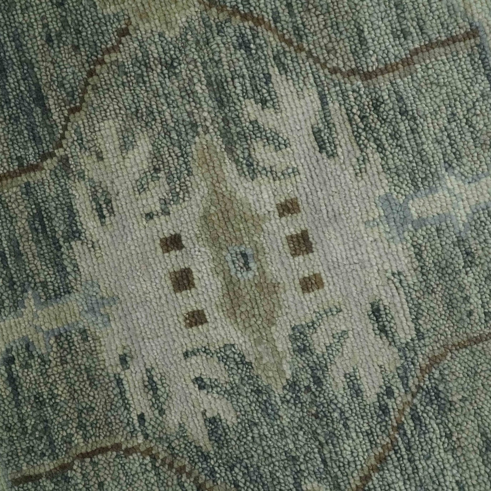 Custom Made Hand Knotted Gray and Brown Oriental Oushak Multi Size Traditional Wool Areaa Rug