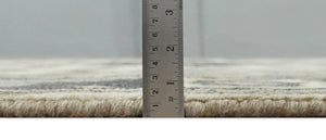 Custom Made Hand Knotted Ivory, Charcoal and Beige Traditional Wool Area Rug