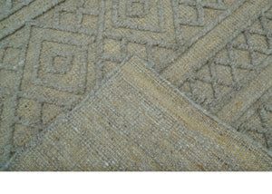 Custom Made Hand Knotted Modern Contemporary Gray Wool Area Rug