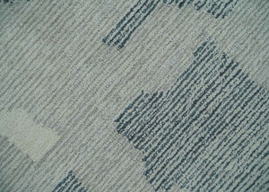 Custom Made Hand Tufted Ivory, Silver, Gray and Charcoal Modern Abstract Design Rug