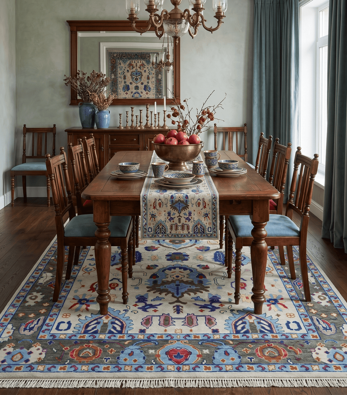 Custom Made Ivory and Gray  Hand knotted Traditional Oushak wool Area Rug