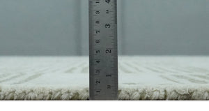 Custom Made Ivory and Olive Modern Design Hand Tufted Wool Rug