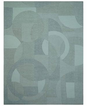 Custom Made Ivory, Gray and Beige Modern Contemporary Hand Tufted wool rug