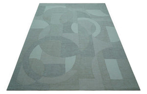 Custom Made Ivory, Gray and Beige Modern Contemporary Hand Tufted wool rug