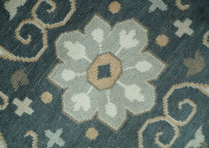 Custom Made Ivory, Gray, Camel and Charcoal Traditional Multi Size Wool Area Rug