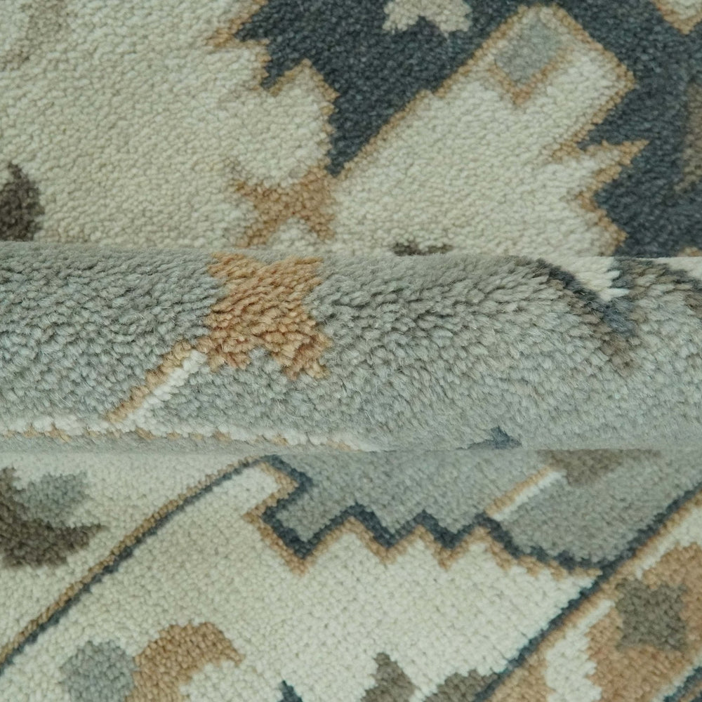 Custom Made Ivory, Gray, Camel and Charcoal Traditional Multi Size Wool Area Rug