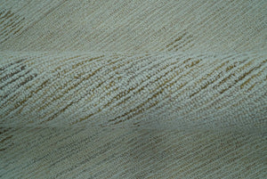 Custom Made Modern Abstract Design Ivory, Blue and Brown Hand Tufted Wool Area Rug