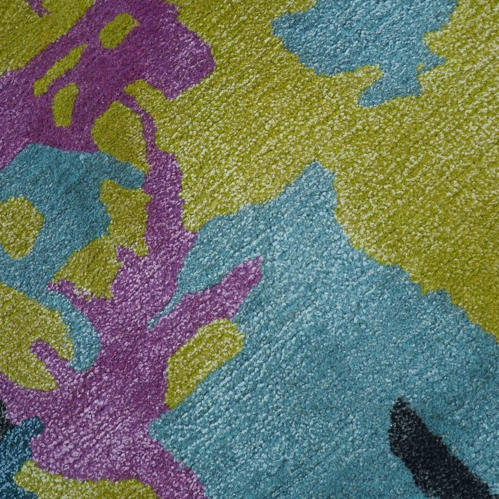Custom Made Modern Abstract Multi-color Hand Tufted Wool-Art Silk Rug