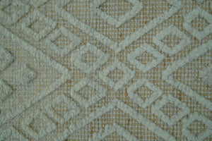 Custom Made Modern Contemporary Beige Hand Knotted Wool Area Rug