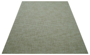 Custom Made Modern Geometrical Beige Hand Tufted Wool Area Rug