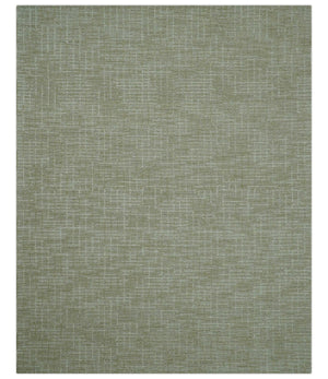 Custom Made Modern Geometrical Beige Hand Tufted Wool Area Rug