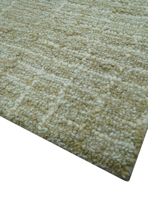 Custom Made Modern Geometrical Beige Hand Tufted Wool Area Rug