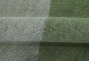 Custom Made Modern Geometrical Design Green And Gray Hand knotted wool Area Rug