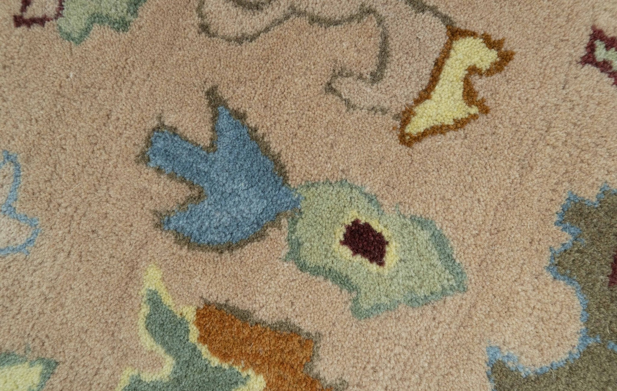 Custom Made Modern Oushak Peach And Rust Hand Tufted Runner Wool Rug