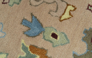 Custom Made Modern Oushak Peach And Rust Hand Tufted Runner Wool Rug
